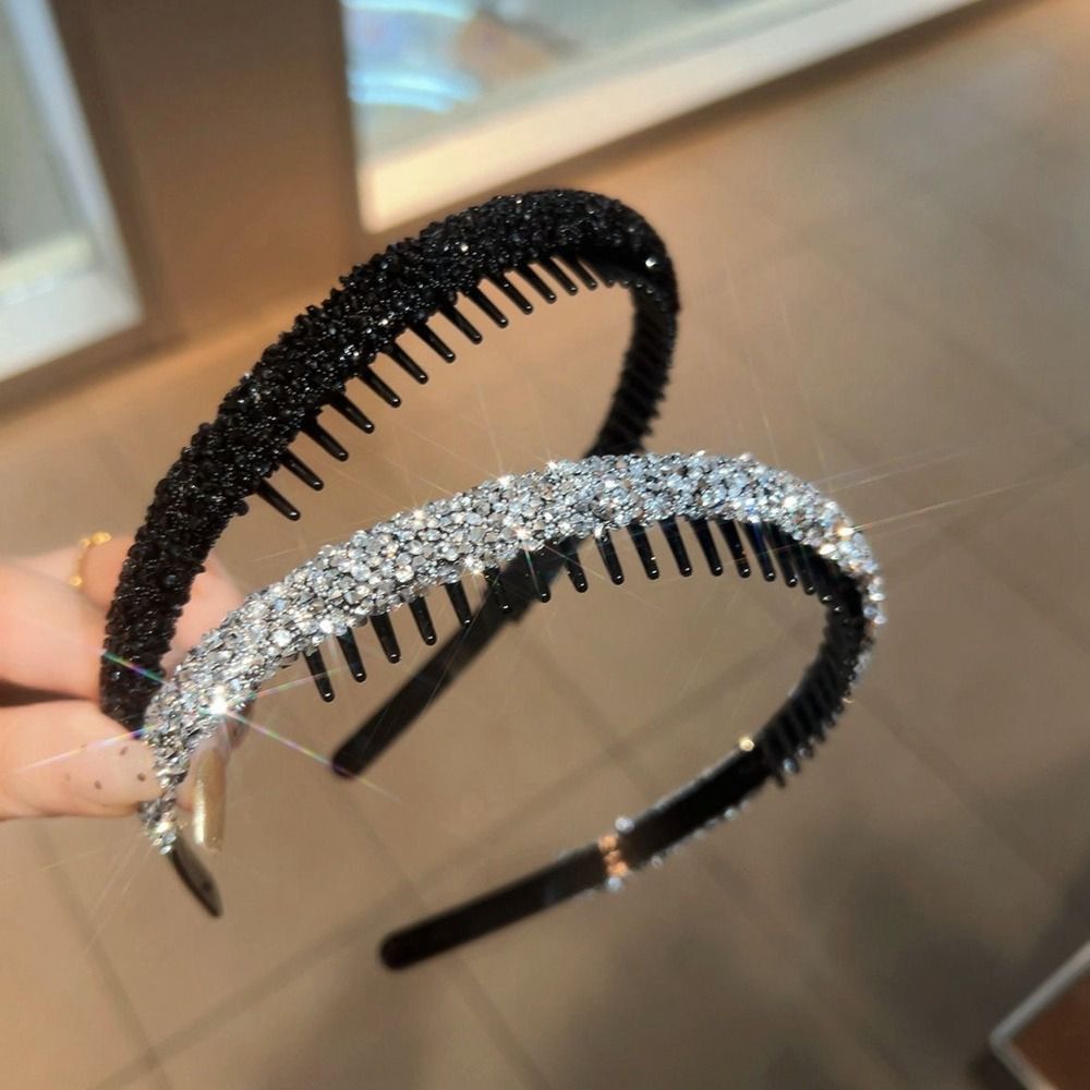 Korean Lifestyle - Plastic Rhinestone Headband Cute with Toothed