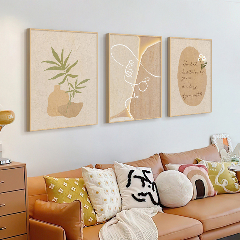 Wooden Cream Style Abstract Li - Korean Arts And Lifestyle ulasan dan harga