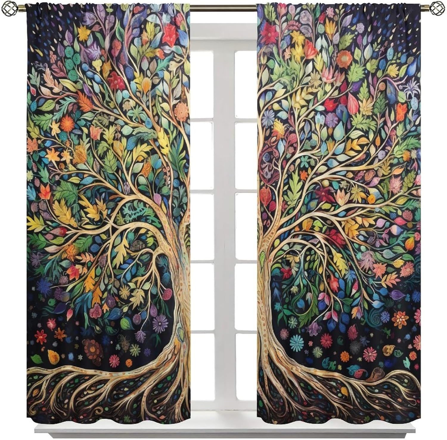 Tree of Life Curtains, Fantasy - Korean Arts And Lifestyle ulasan dan harga