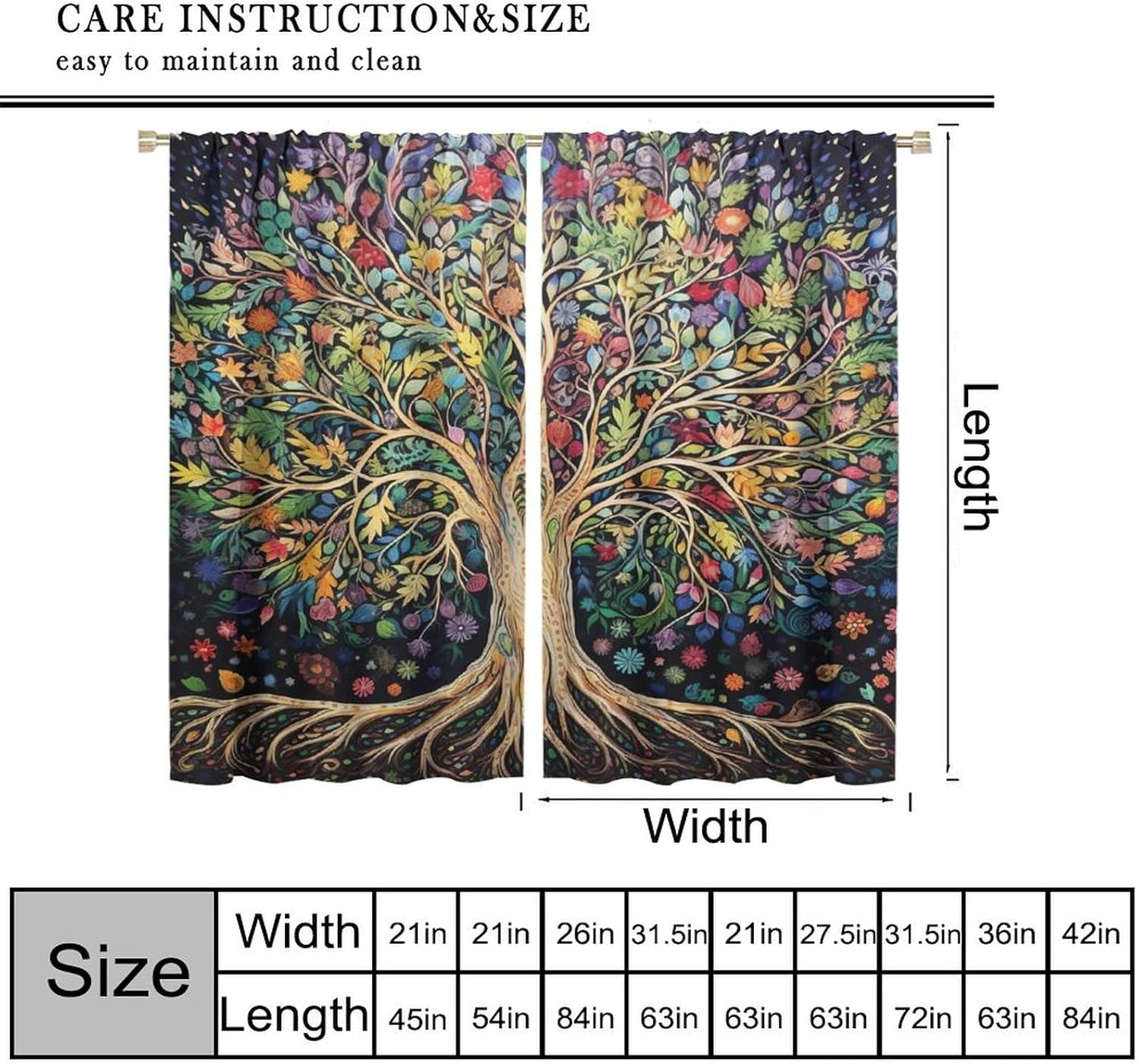 Tree of Life Curtains, Fantasy - Korean Arts And Lifestyle ulasan dan harga
