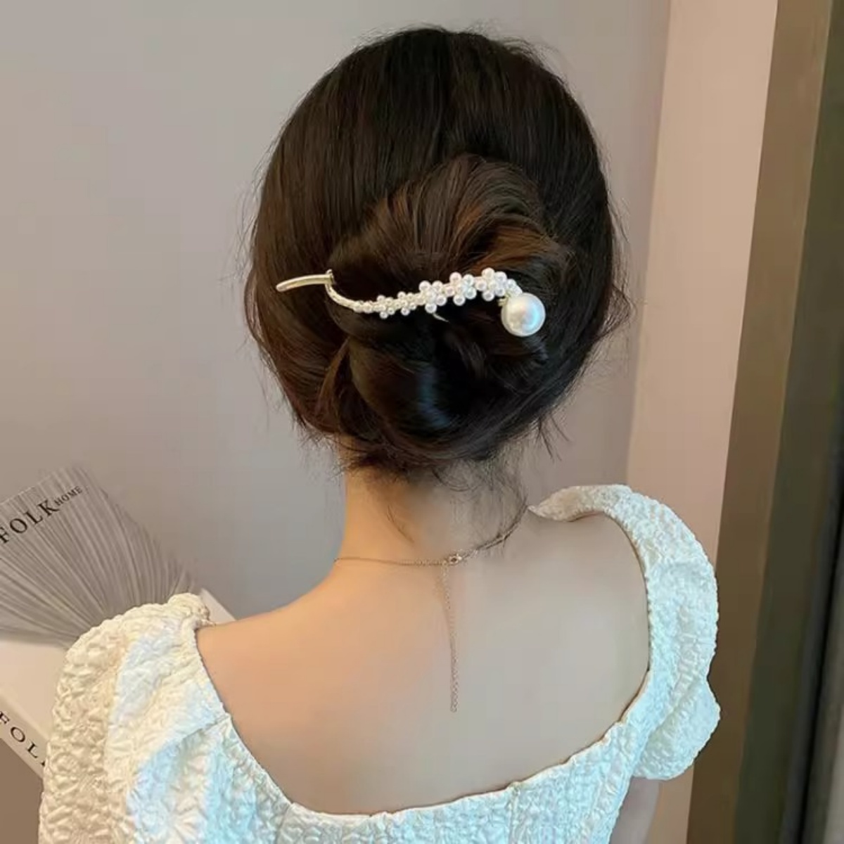 Elegant Glitter Pearl Hair Cli - Lifestyle Of Korean ulasan dan harga