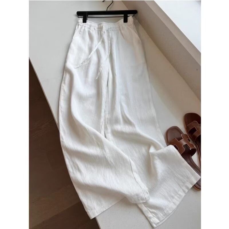 Korean White Cotton Linen Wide - Korean Lifestyle ulasan dan harga
