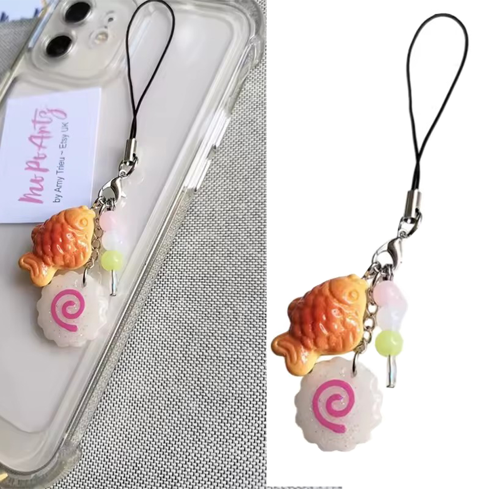Cute Acrylic Pink Squid Roll P - Tteokbokki Rice Cake ulasan dan harga